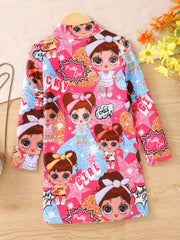 Young Girl Ombre Mock Neck Tee Dress