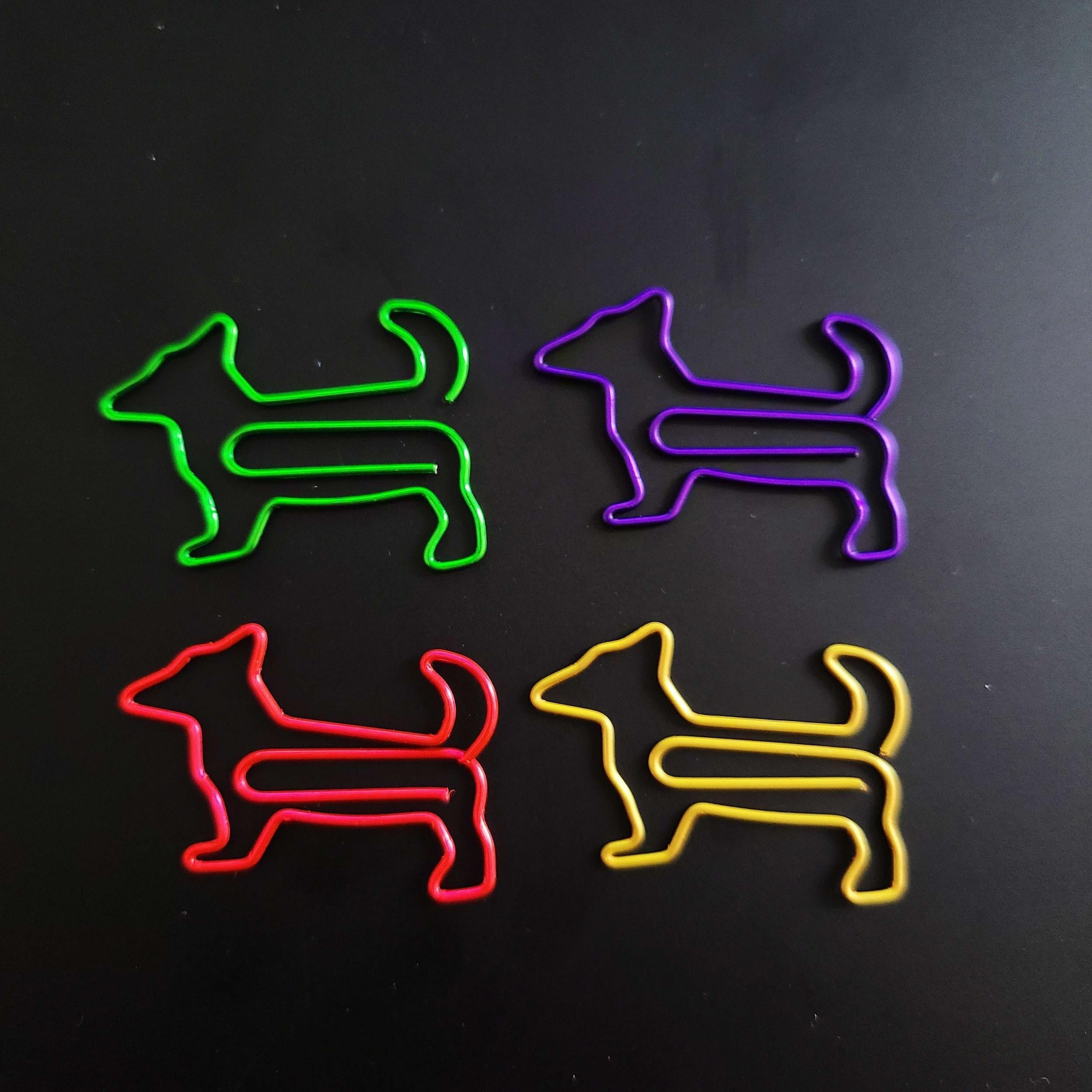 30pcs Mixed Paper Clips Dog Shaped Paper Clips Animal Bookmarks Fun Office