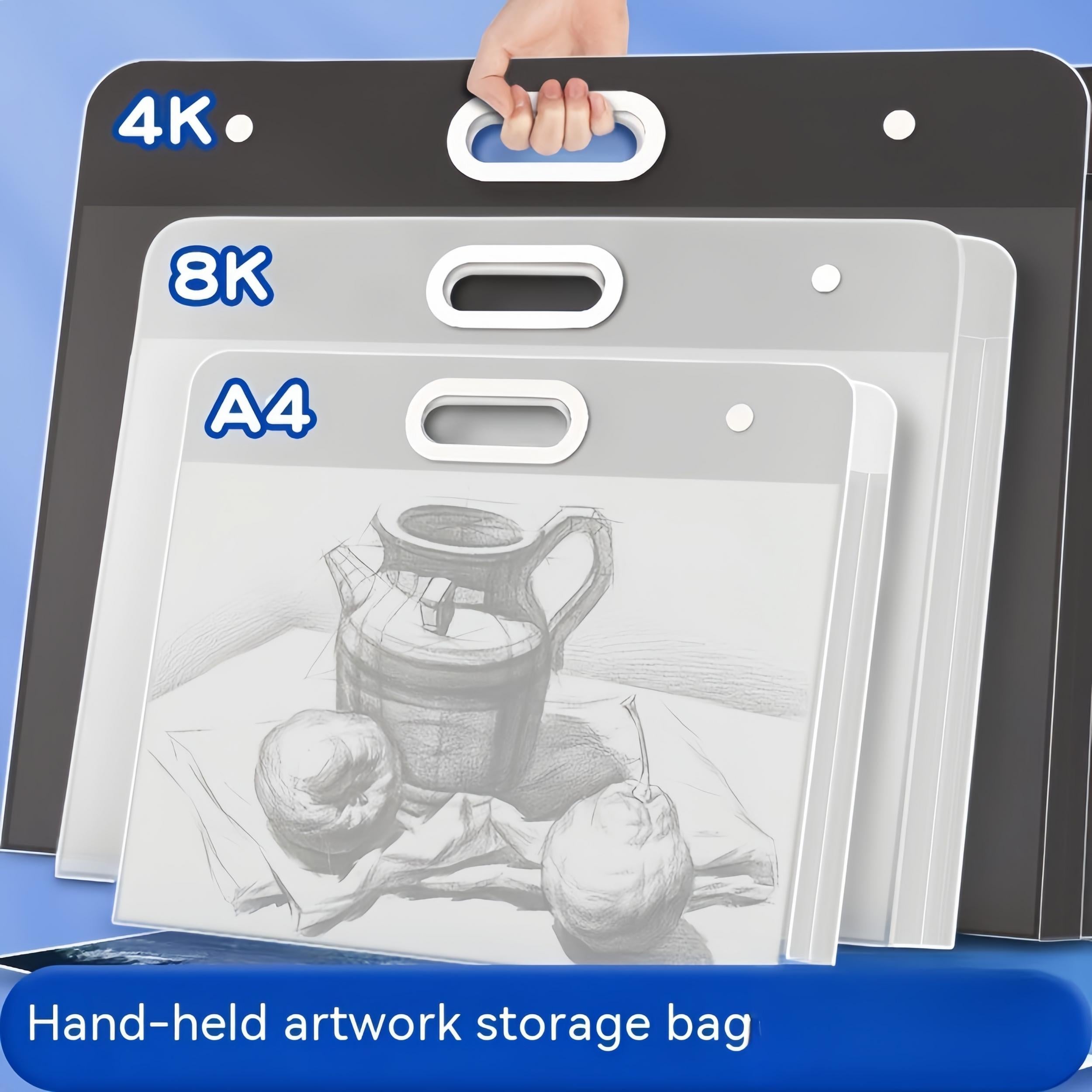 4K Painting Book Bag Drawing Storage Clip Collection A3 File Bag