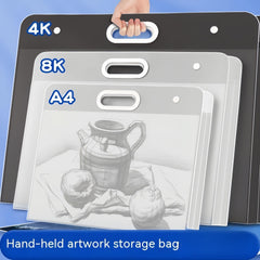 4K Painting Book Bag Drawing Storage Clip Collection A3 File Bag