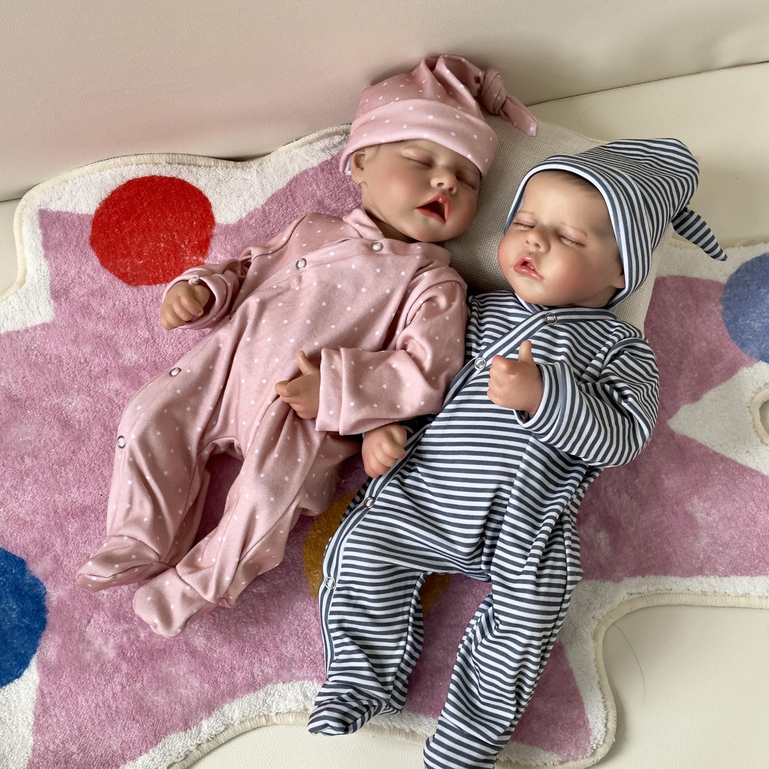 16.5" Cloth Body Reborn Doll Twins Sleeping Veins Halloween Gift