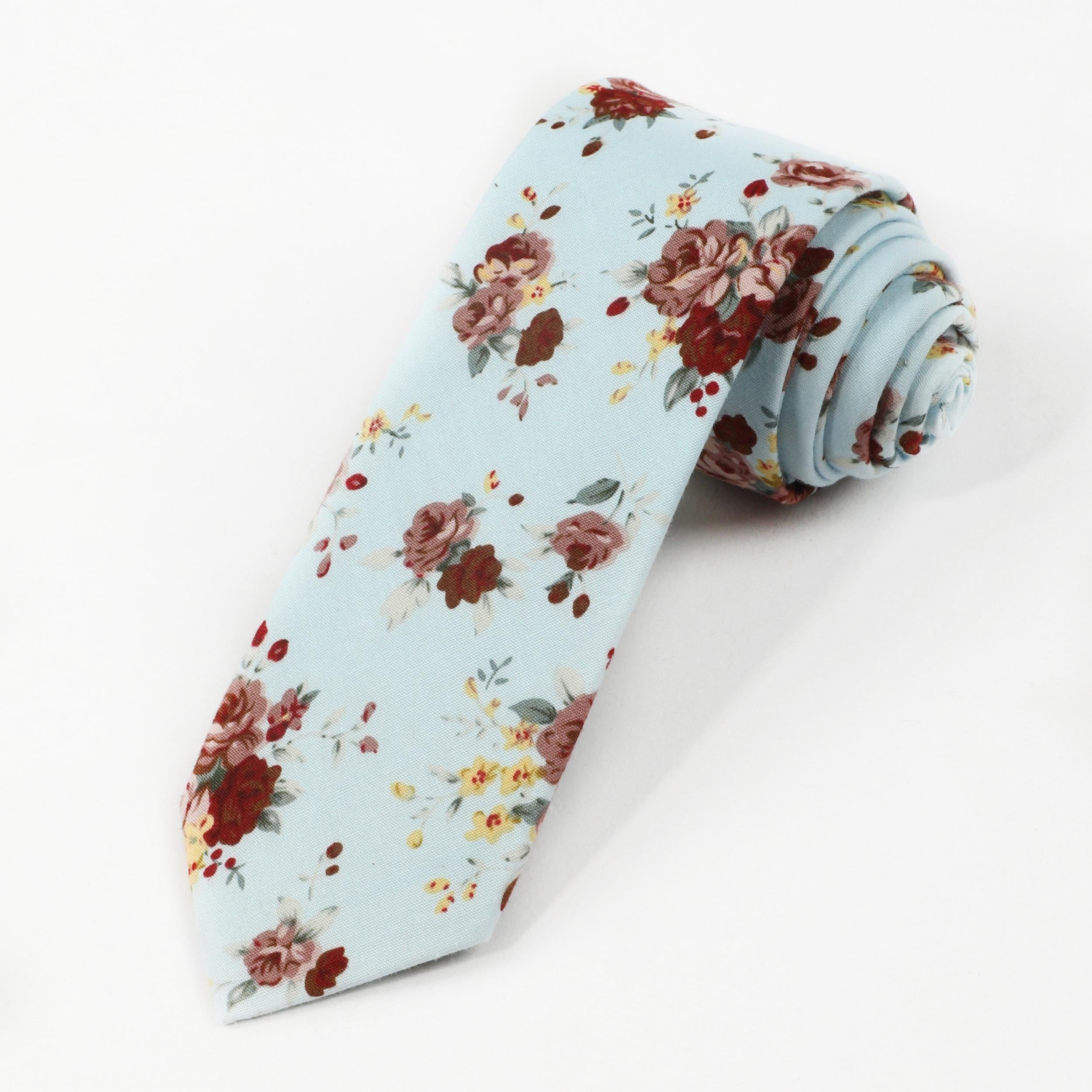 Men's Floral Print Tie Necktie for Wedding Groom Party