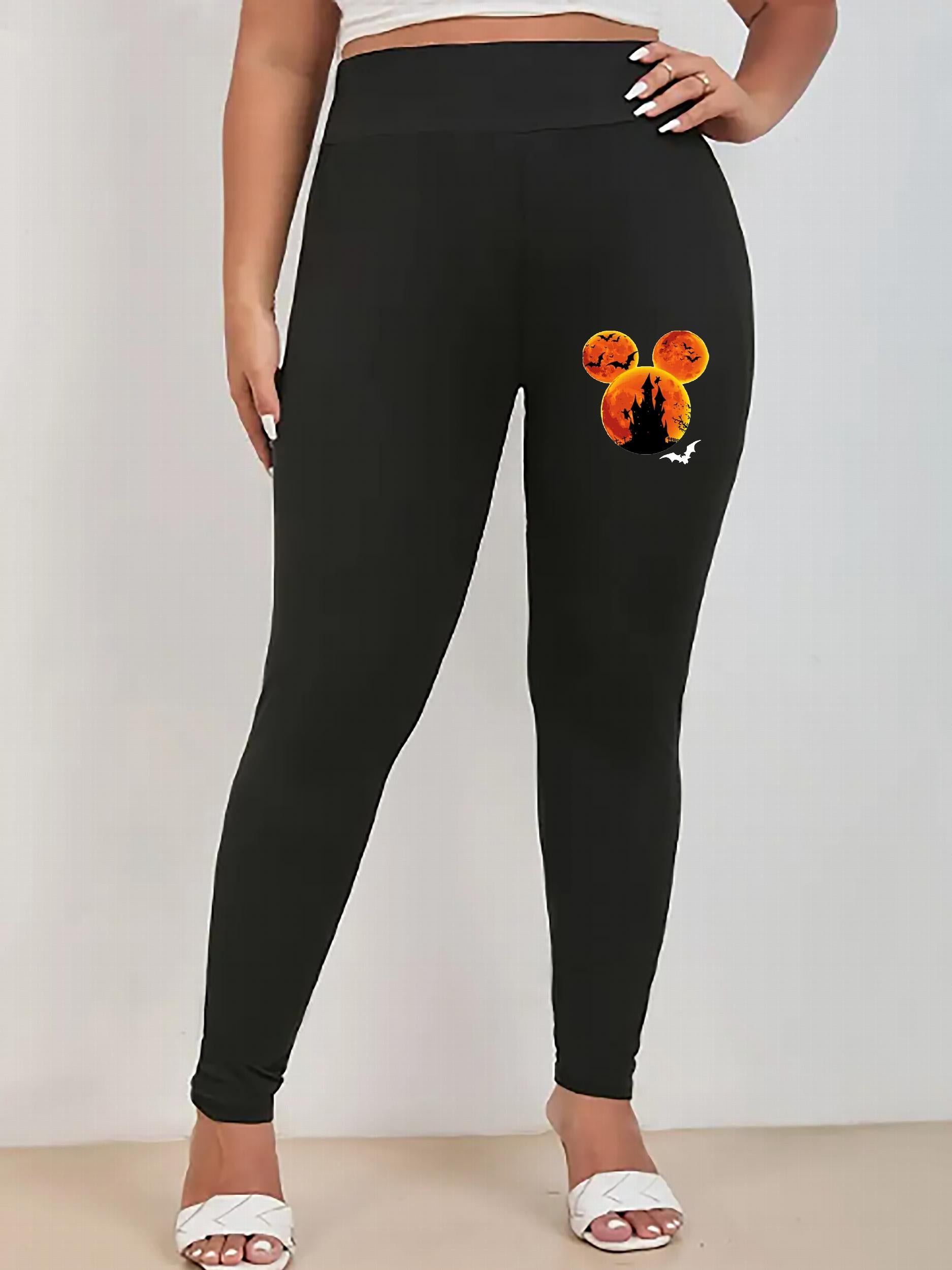 Graphic Print High Rise Skinny Leggings