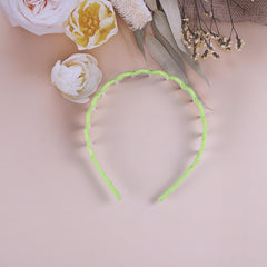 5-Piece Luminous Green Headband Hairclip Set for Girls