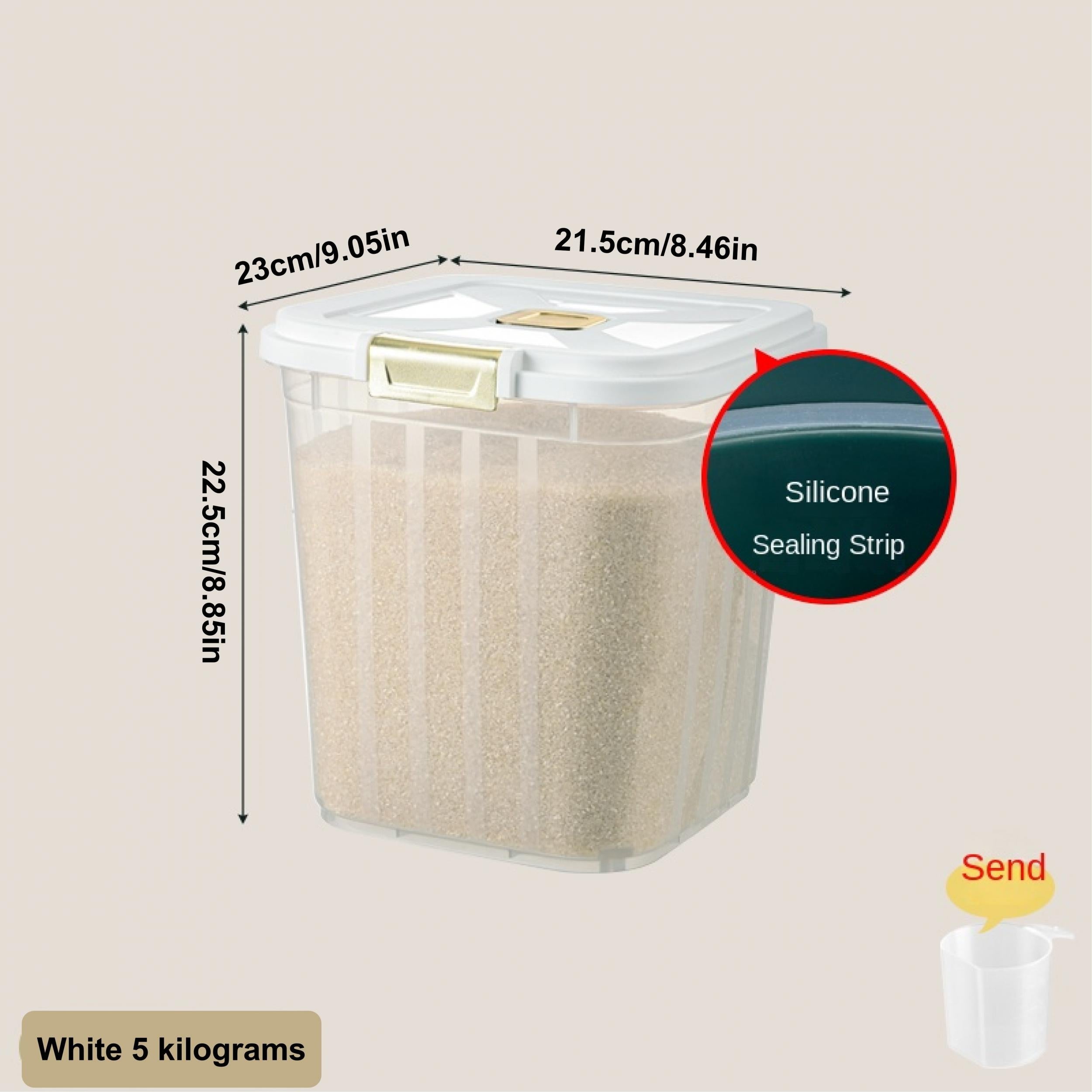1PC Grain Storage Container Transparent Rice Bucket Pet Food Storage Box
