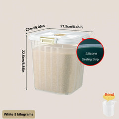 1PC Grain Storage Container Transparent Rice Bucket Pet Food Storage Box
