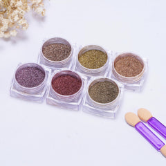 6 Box Magic Mirror Powder Nail Shining 3D Mermaid Decoration