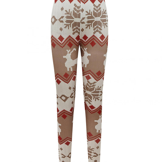 Christmas Snowflake & Deer Pattern Leggings