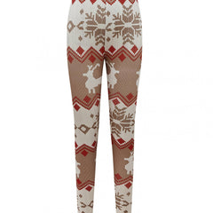 Christmas Snowflake & Deer Pattern Leggings