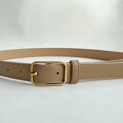 Golden Pin Buckle PU Belt for Women