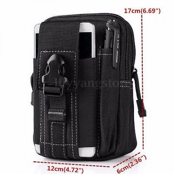 Men Waist Pack Running Travel Belt Bag Zipper Closure Military Hip Purse