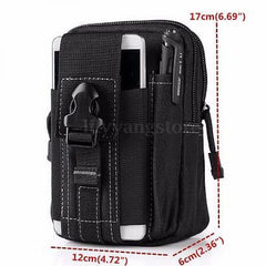 Men Waist Pack Running Travel Belt Bag Zipper Closure Military Hip Purse