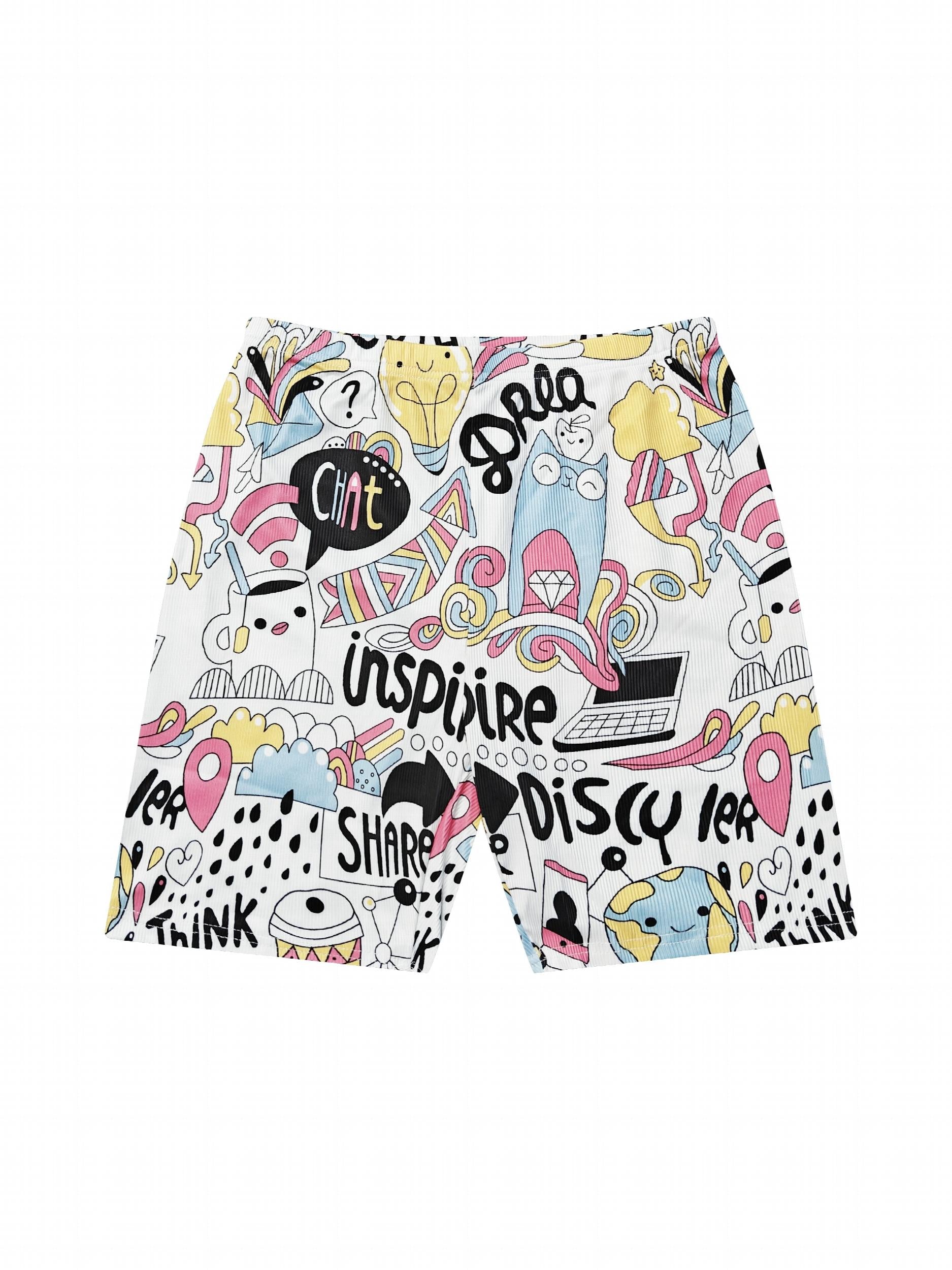 Cartoon Print Yoga Sports Shorts Women's Activewear