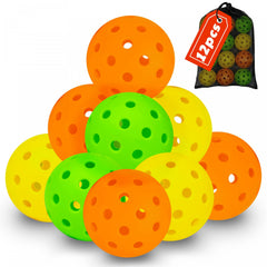 12pcs Pickleballs 40 Holes PP Pickleball Set for Outdoor Play