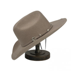 Western Cowboy Hat With Metal Buckle Mens Wool Knight Hats