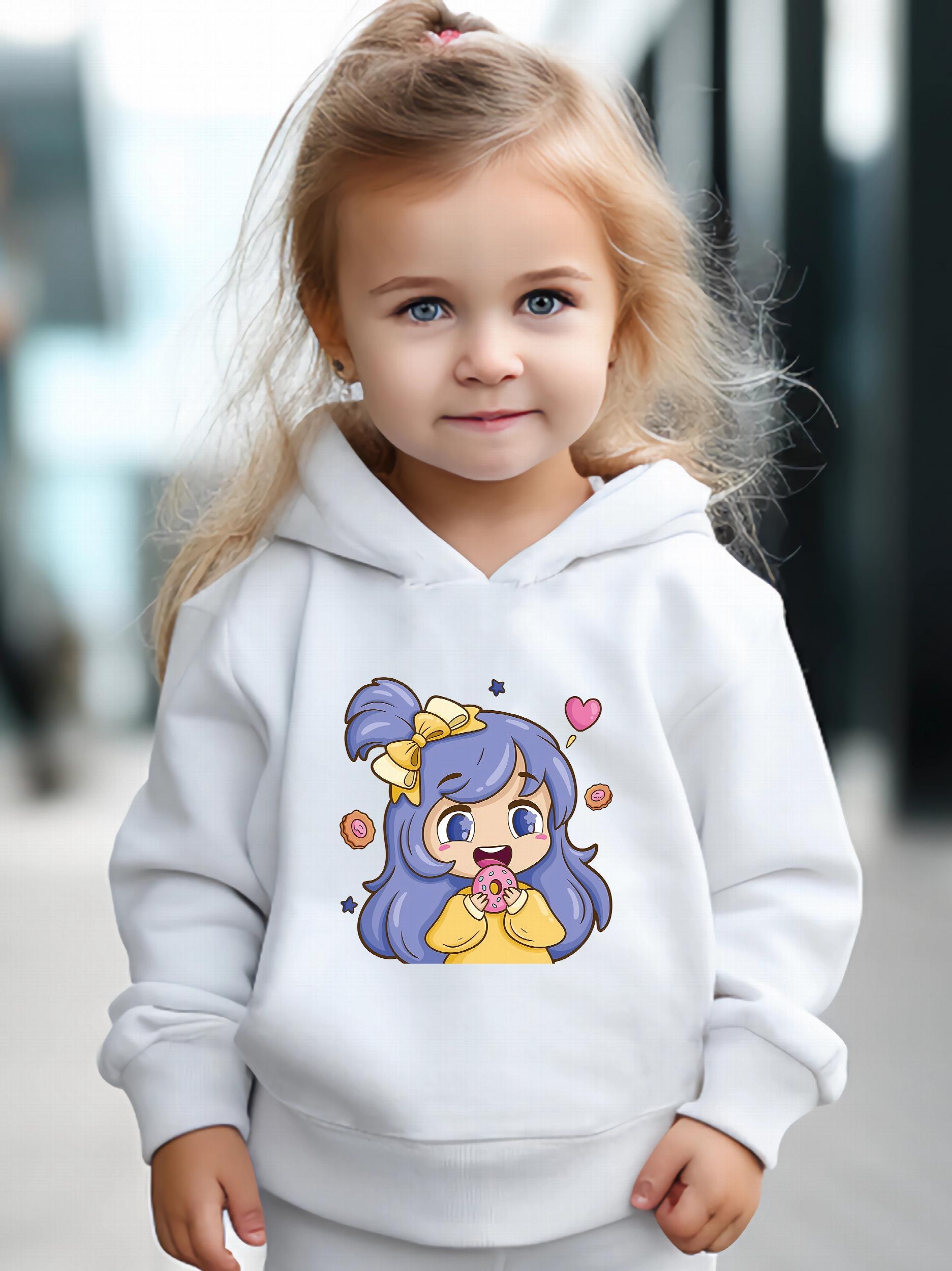Cartoon Girl Print 2pcs Girls Outfits For Sports Spring Fall Outdoor Gift