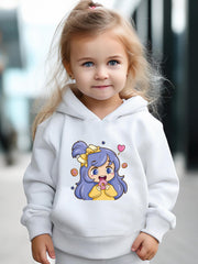 Cartoon Girl Print 2pcs Girls Outfits For Sports Spring Fall Outdoor Gift
