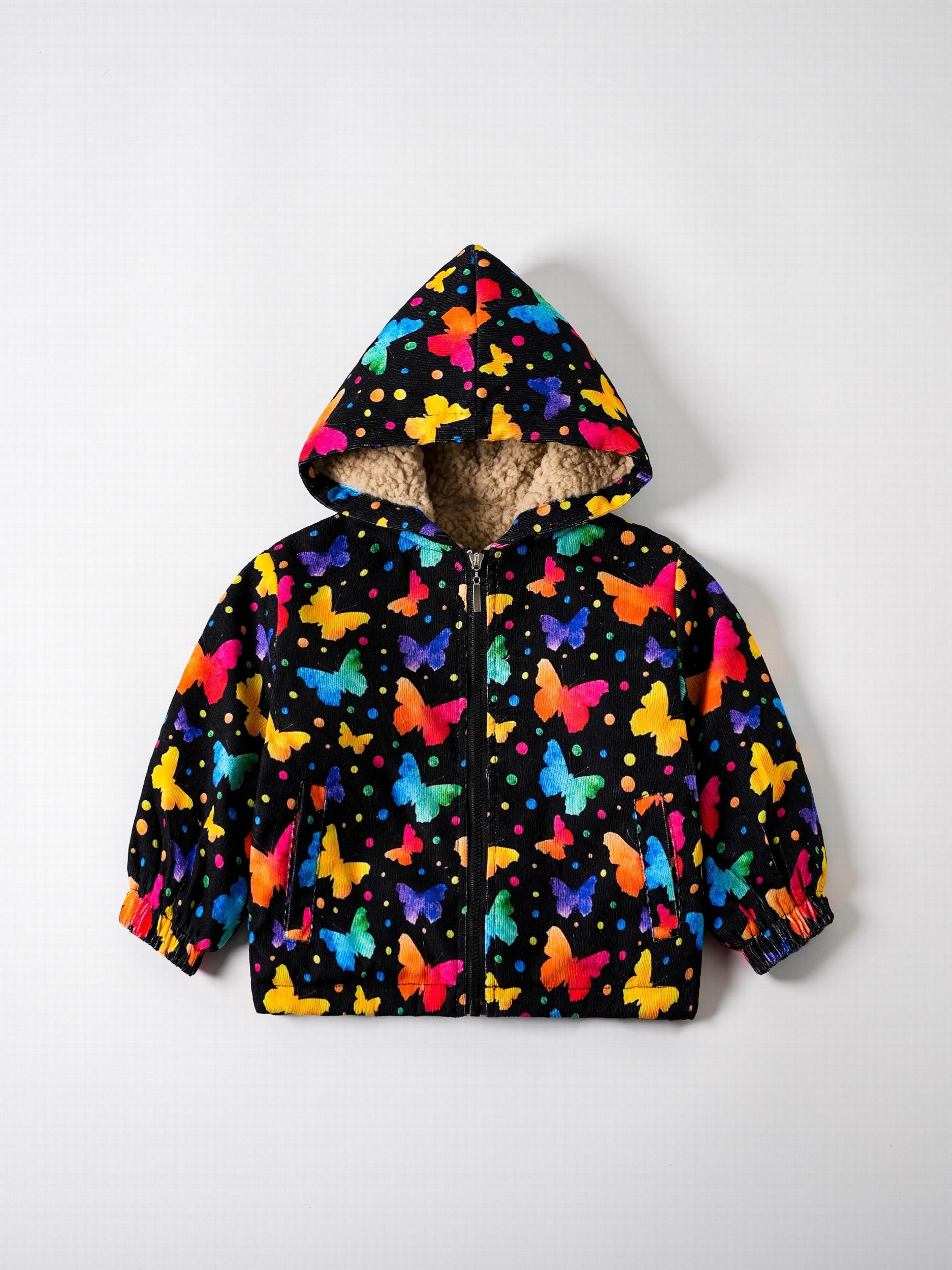 Baby Cartoon Hooded Jacket Fleece Lined Zip Coat