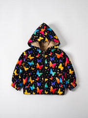 Baby Cartoon Hooded Jacket Fleece Lined Zip Coat