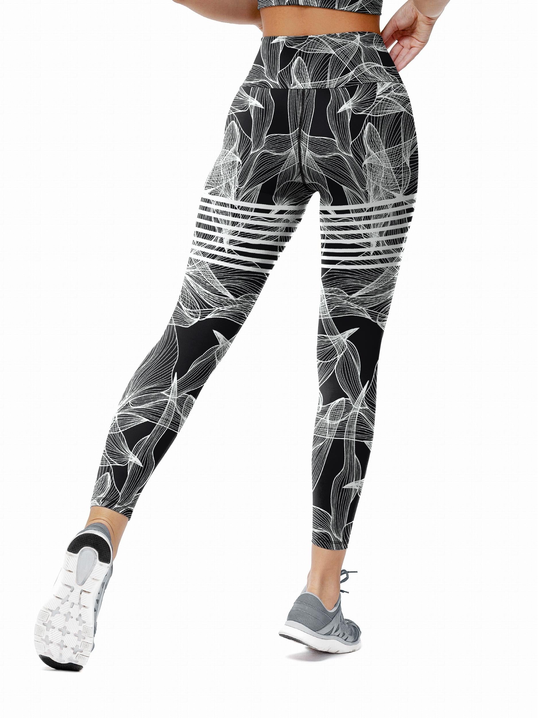 Personality Printed Sporty Yoga Pants High Waist Slim Fit Stretchy Yoga Leggings