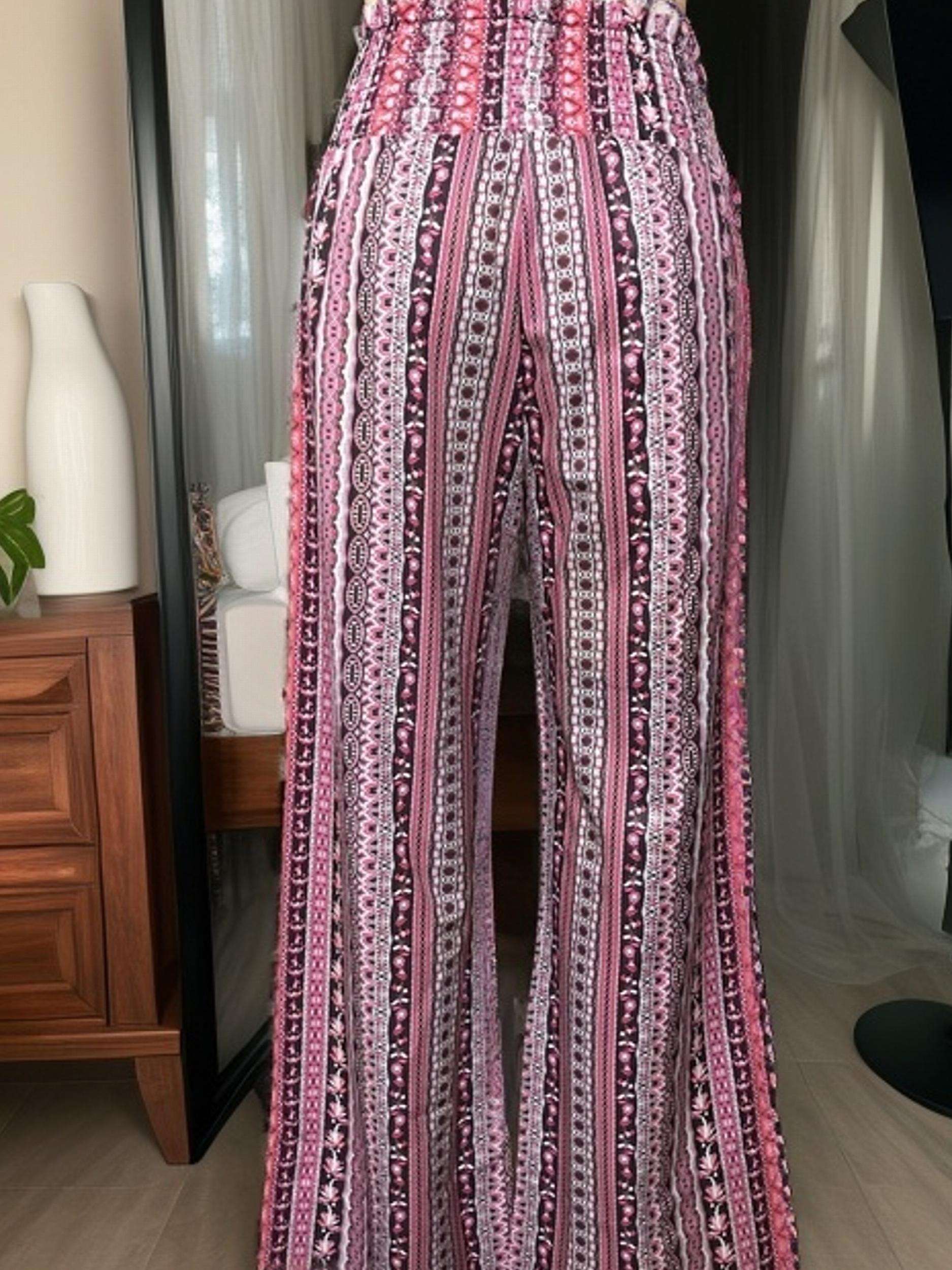 Ethnic Print Wide Leg Pants For Women