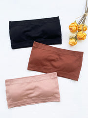 5pcs Strapless Bandeau Bras Soft Stretch Everyday Bra Women's Lingerie