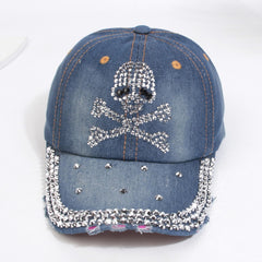 Rhinestone Baseball Cap Distressed Sports Hat Adjustable Lightweight Dad Hats