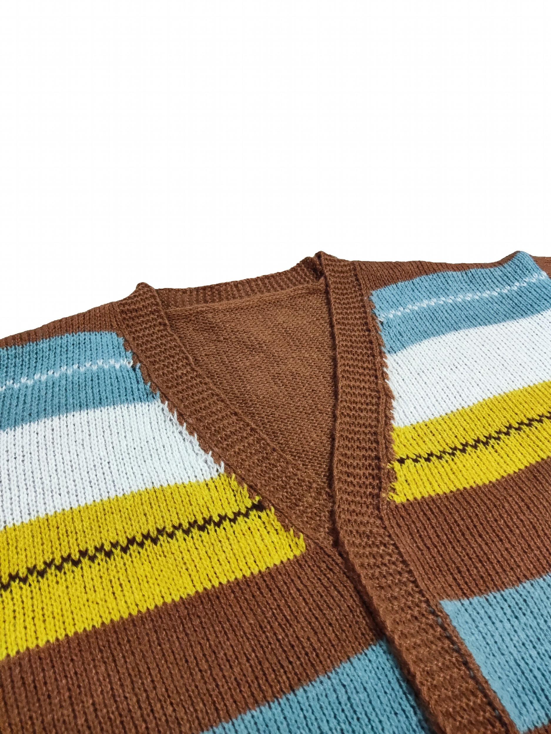 Colorblock Stripe Print Long Sleeve Open Front Cardigan