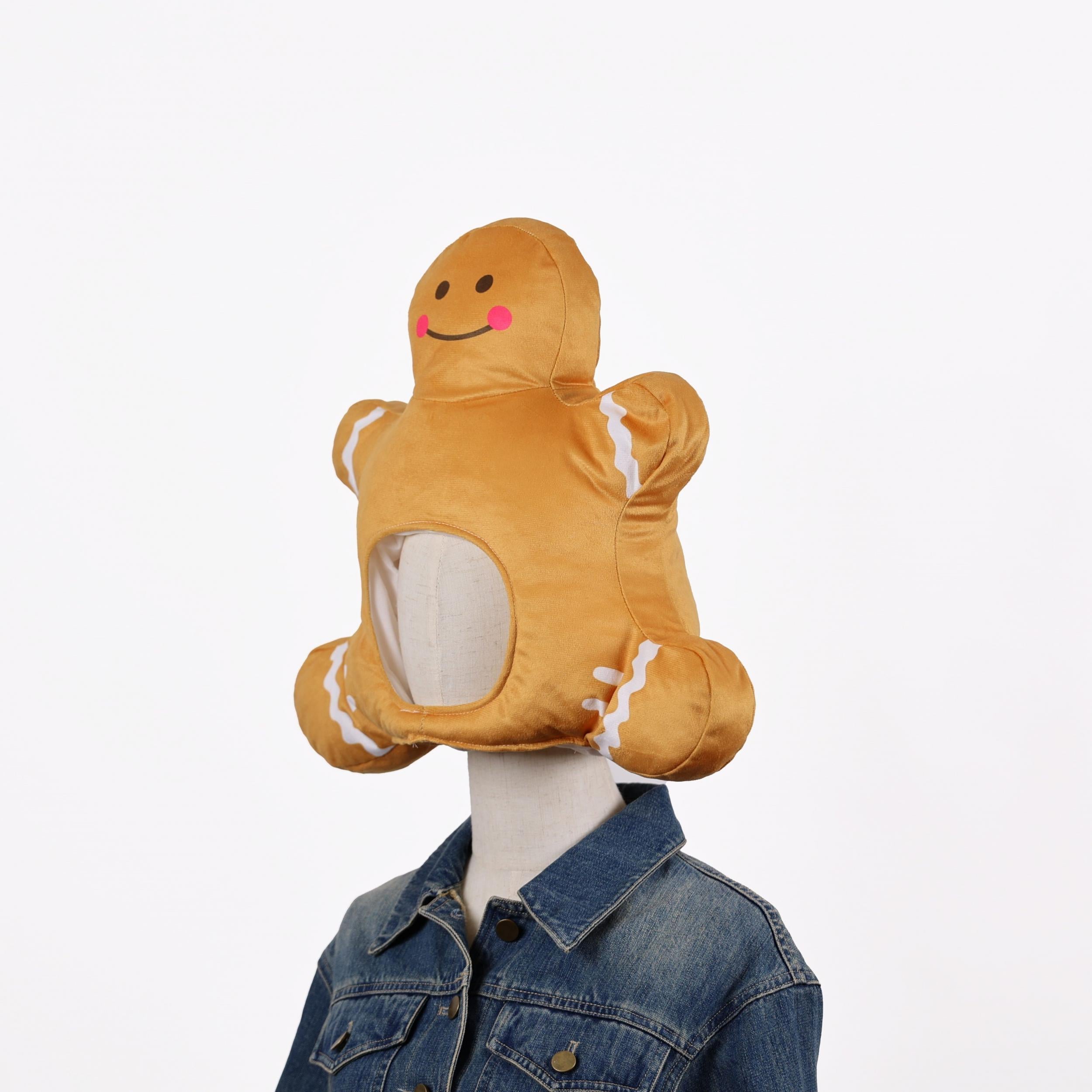 Christmas Gingerbread Man Hat Funny Cartoon Doll for Party Costume Decoration