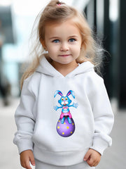 Girls 2pcs Cartoon Rabbit Hooded Sweatshirt & Sweatpants Set