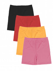 4 Pack Girls Bike Shorts High Stretch Dance Under Dress Colorful Kids Shorts