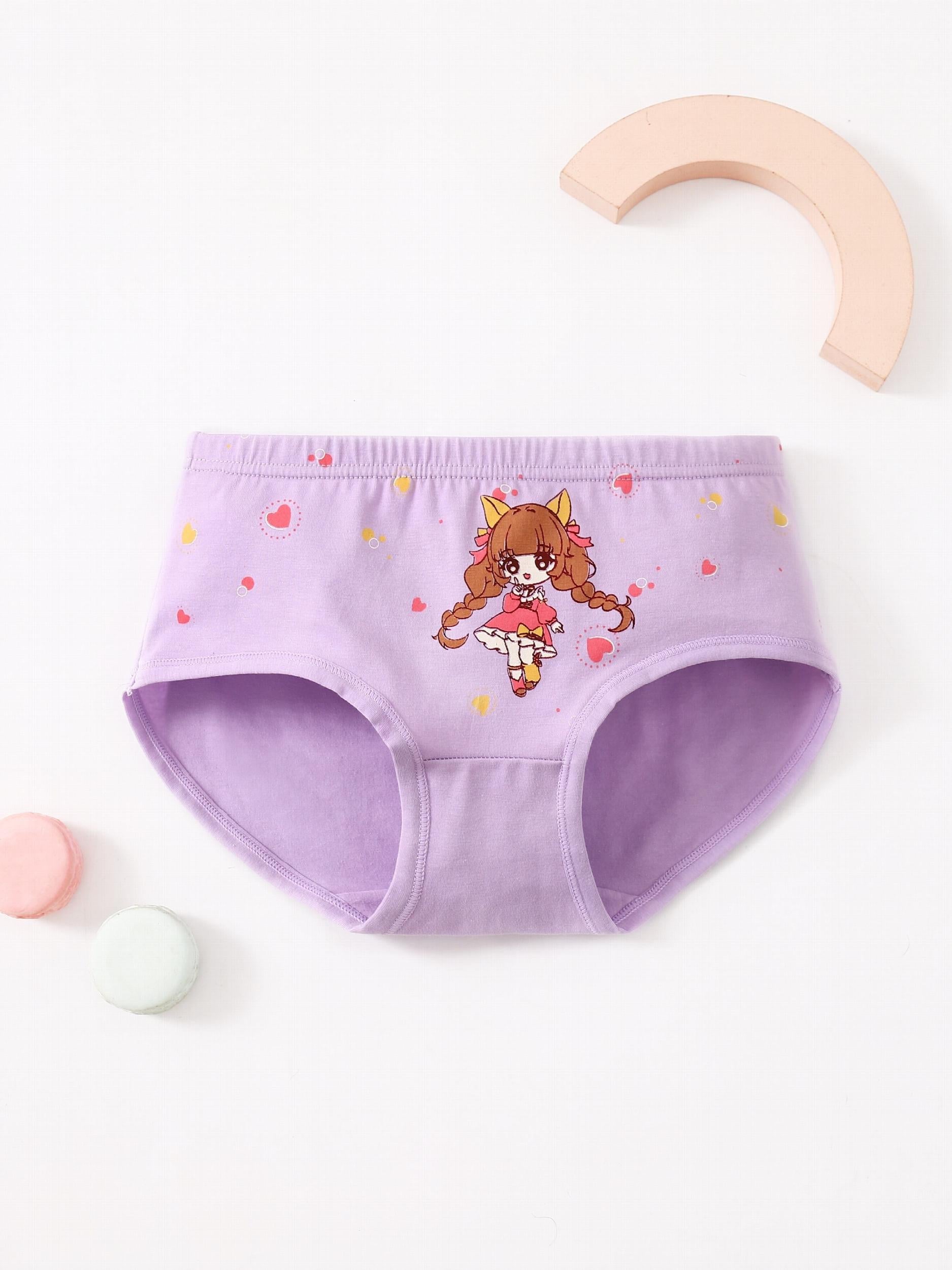 4pcs Girls Triangle Panties Princess Print Underwear Kids Clothes