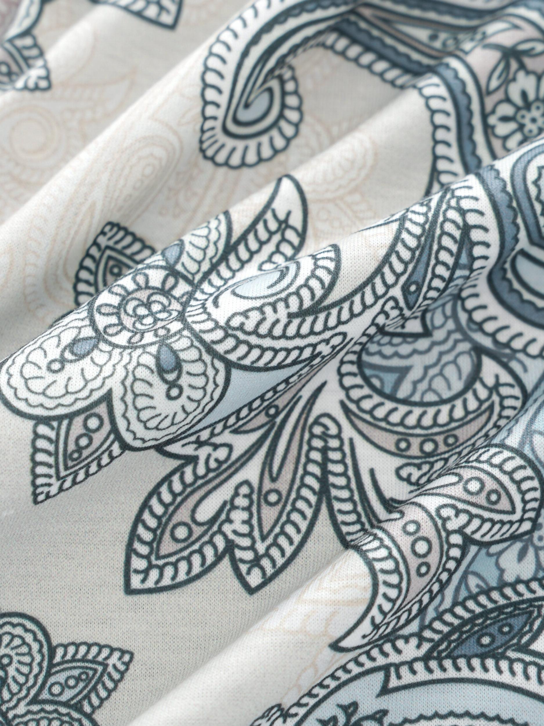 Paisley Print Open Front Cardigan