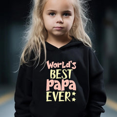 World's Papa Pattern Long Sleeve Hooded Sweatshirt Girls Comfy Hoodies Pullover