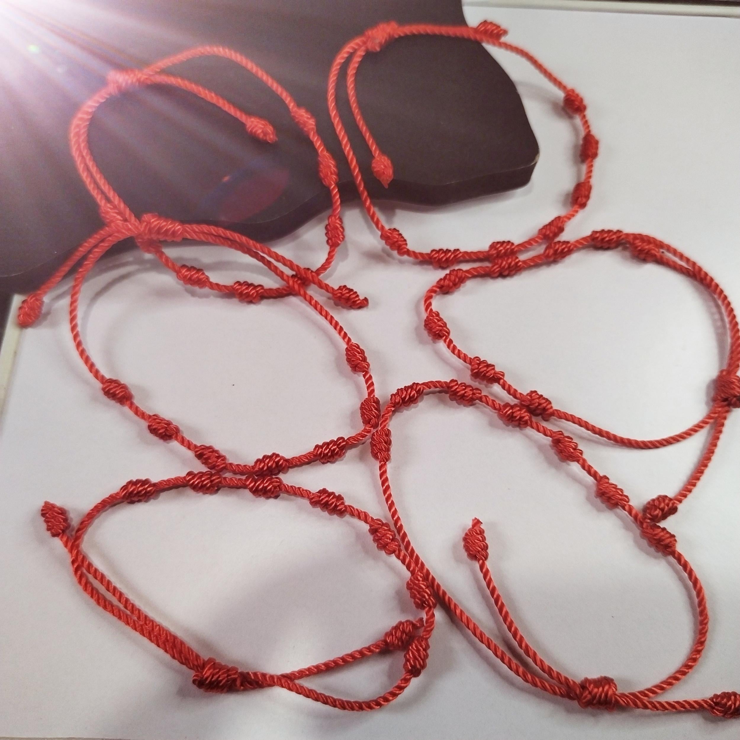 Adjustable Drawstring Woven Bracelet Palm And Eye Hand