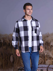 Men's Plaid Shirt Long Sleeve Button Up Casual Lapel Outdoor