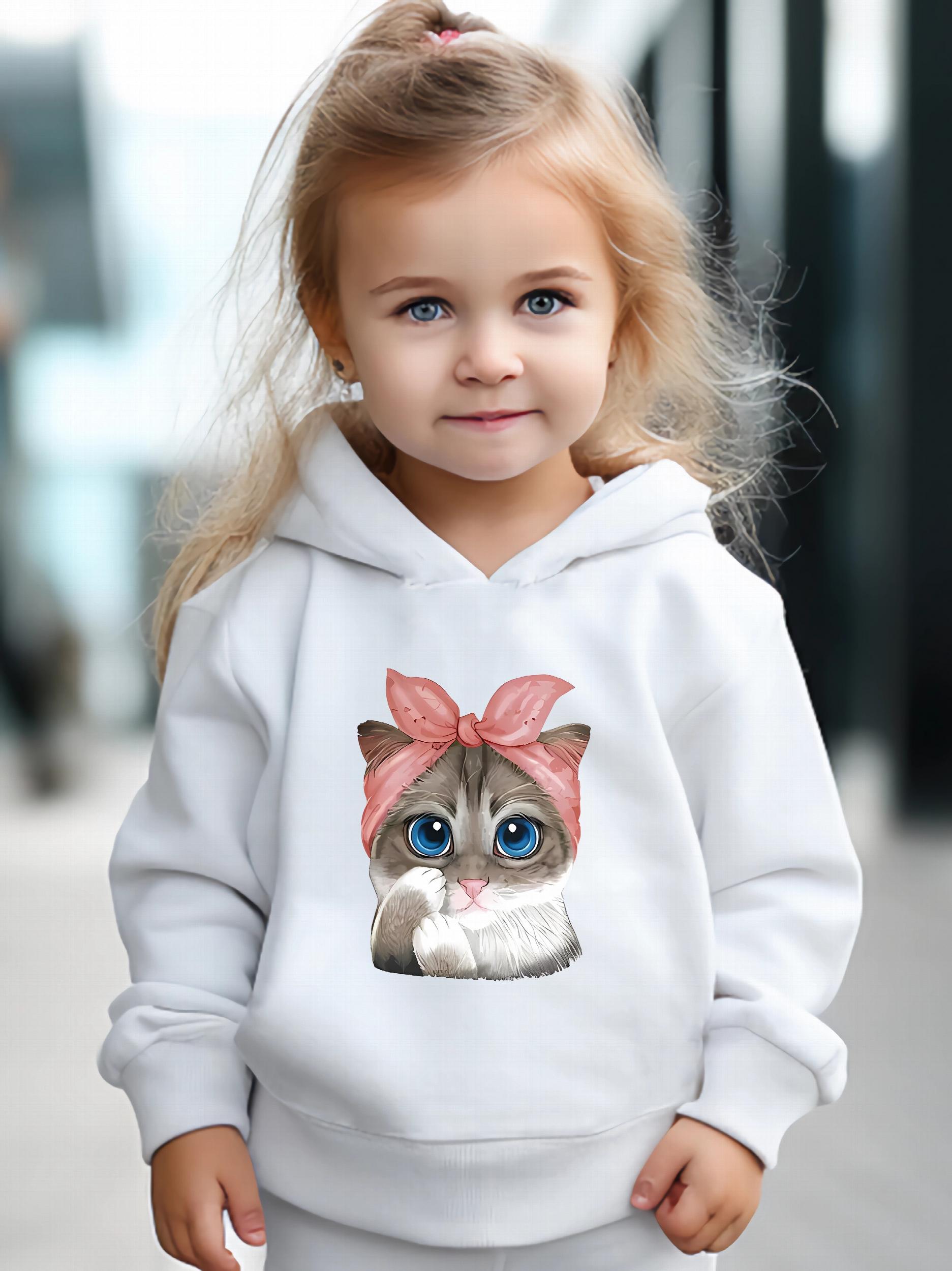 Cat Print 2pcs Girls Sports Outfits Spring Fall Outdoor Gift