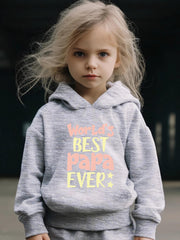 World's Papa Pattern Long Sleeve Hooded Sweatshirt Girls Comfy Hoodies Pullover