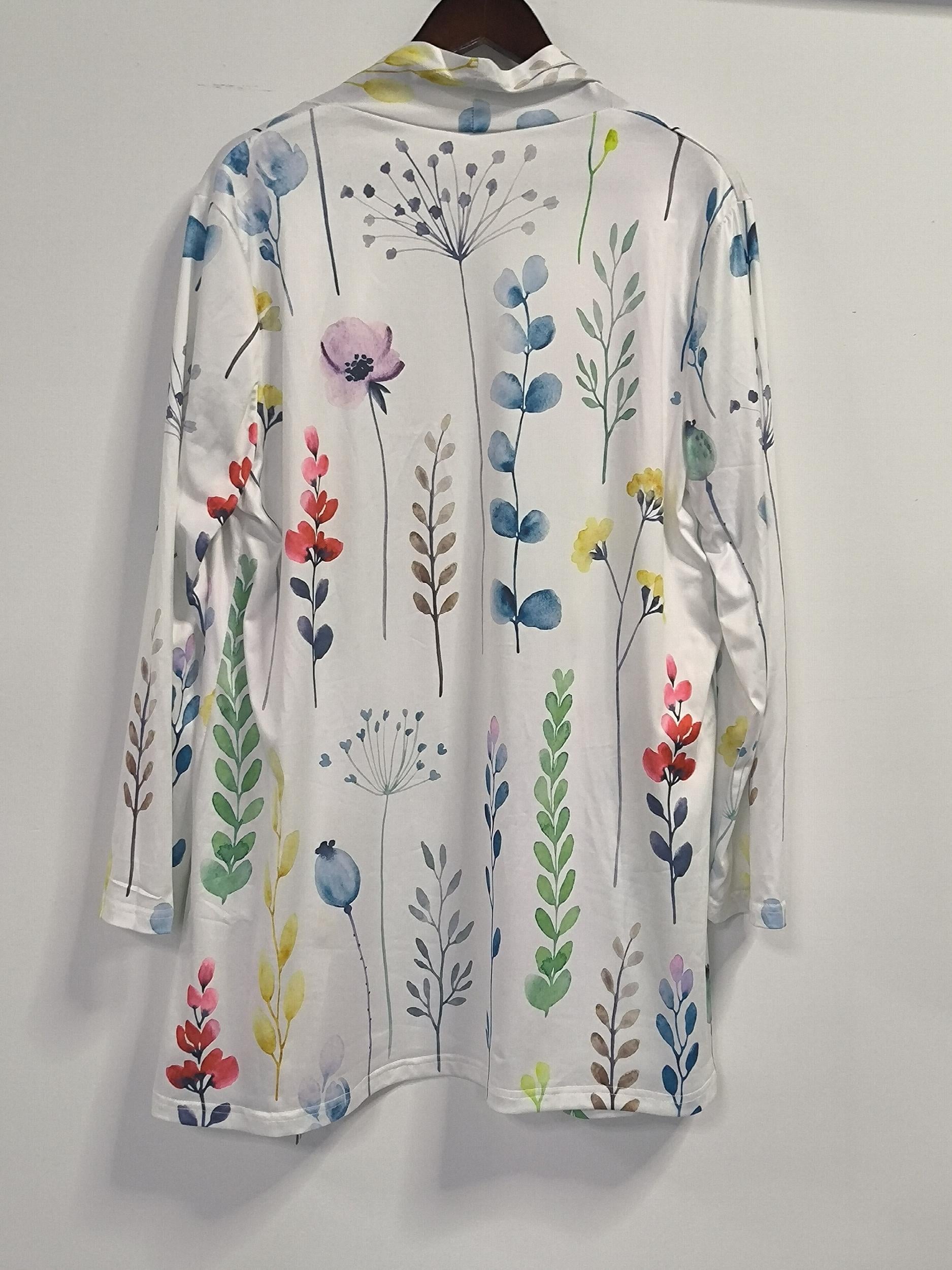 Floral Print Long Sleeve Cardigan