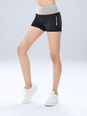 2 in 1 Solid Workout Yoga Shorts High Waist Running Sports Shorts