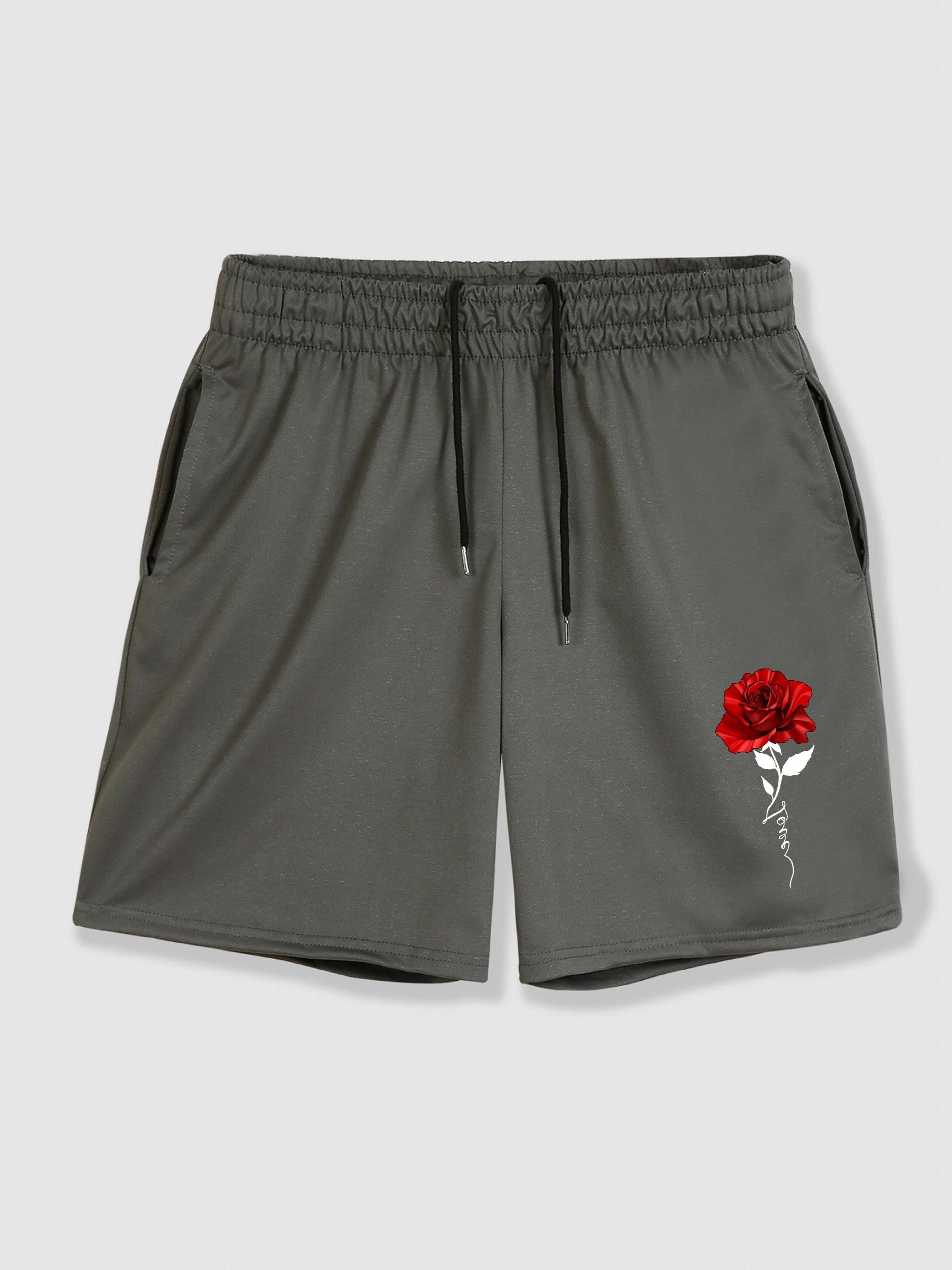 Men's Floral Print Drawstring Shorts for Summer
