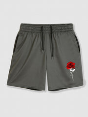 Men's Floral Print Drawstring Shorts for Summer