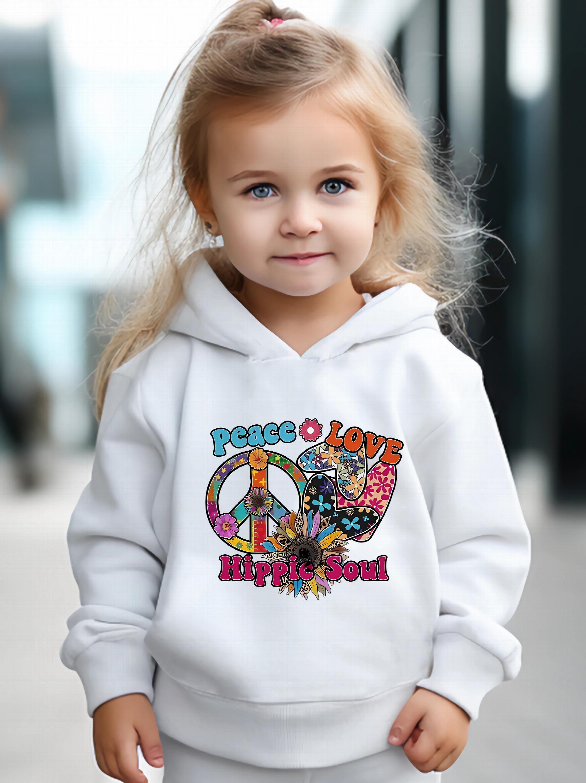2pcs Peace Love Hippie Soul Girls Activewear Set