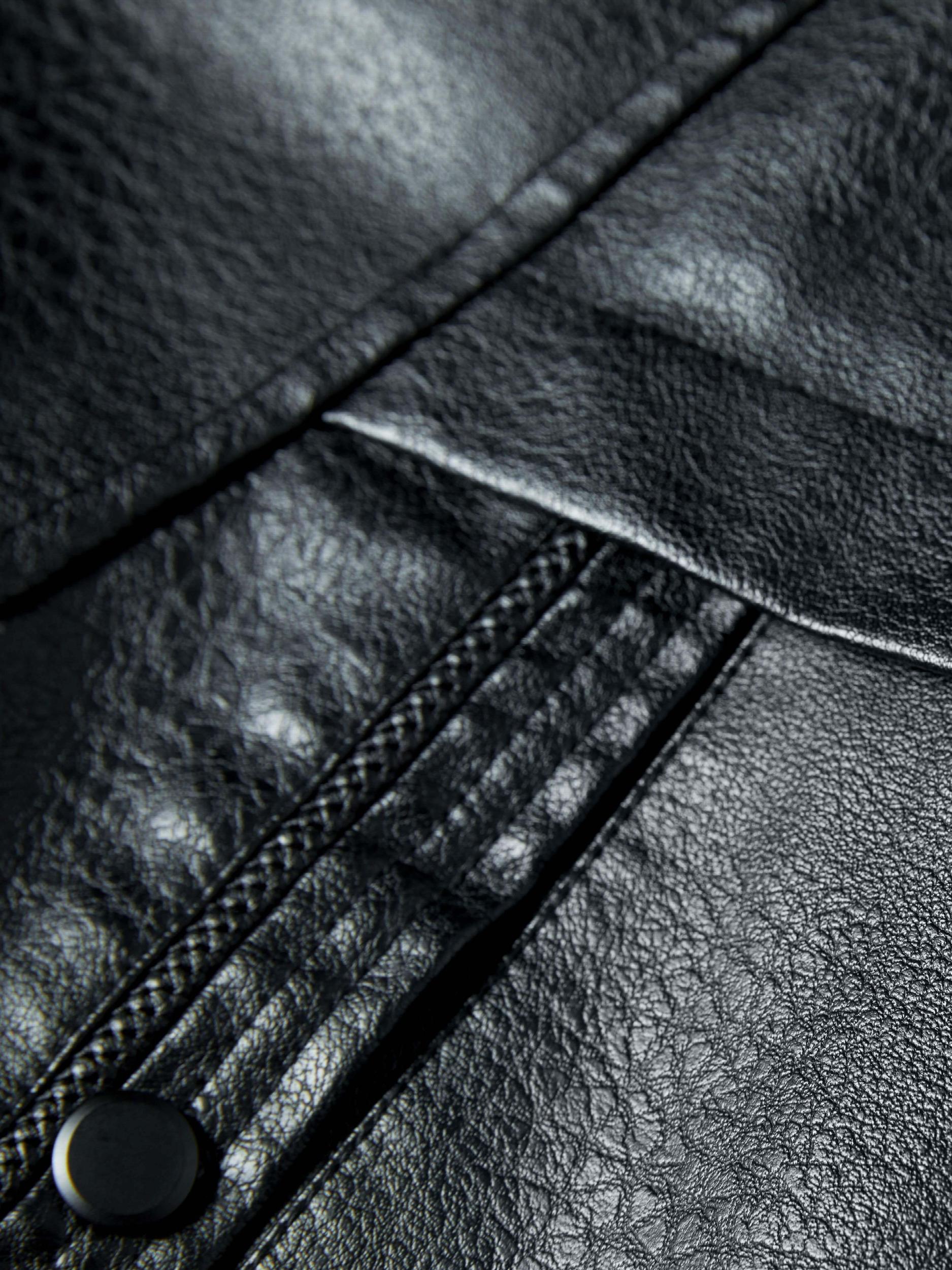 Men's Warm Fleece PU Jacket Button Up Lapel Faux Leather Overcoat