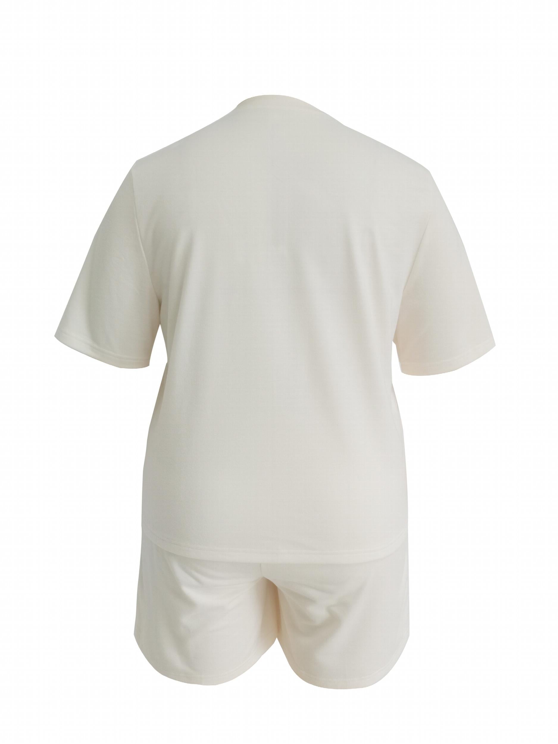 Letter Print Tee & Shorts Set