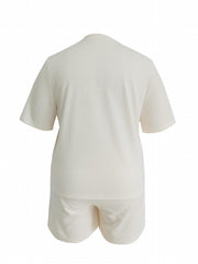 Letter Print Tee & Shorts Set