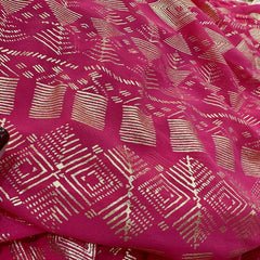 Rose Red Chiffon Hijab Hot Stamping Oversized Scarf
