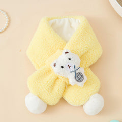 Girls Plush Bear Neck Scarf for Winter Christmas