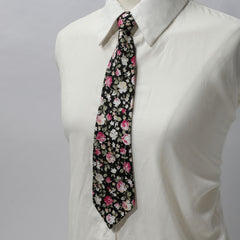 2pcs Flower Print Bow Tie Set Classic Neck Tie College Style