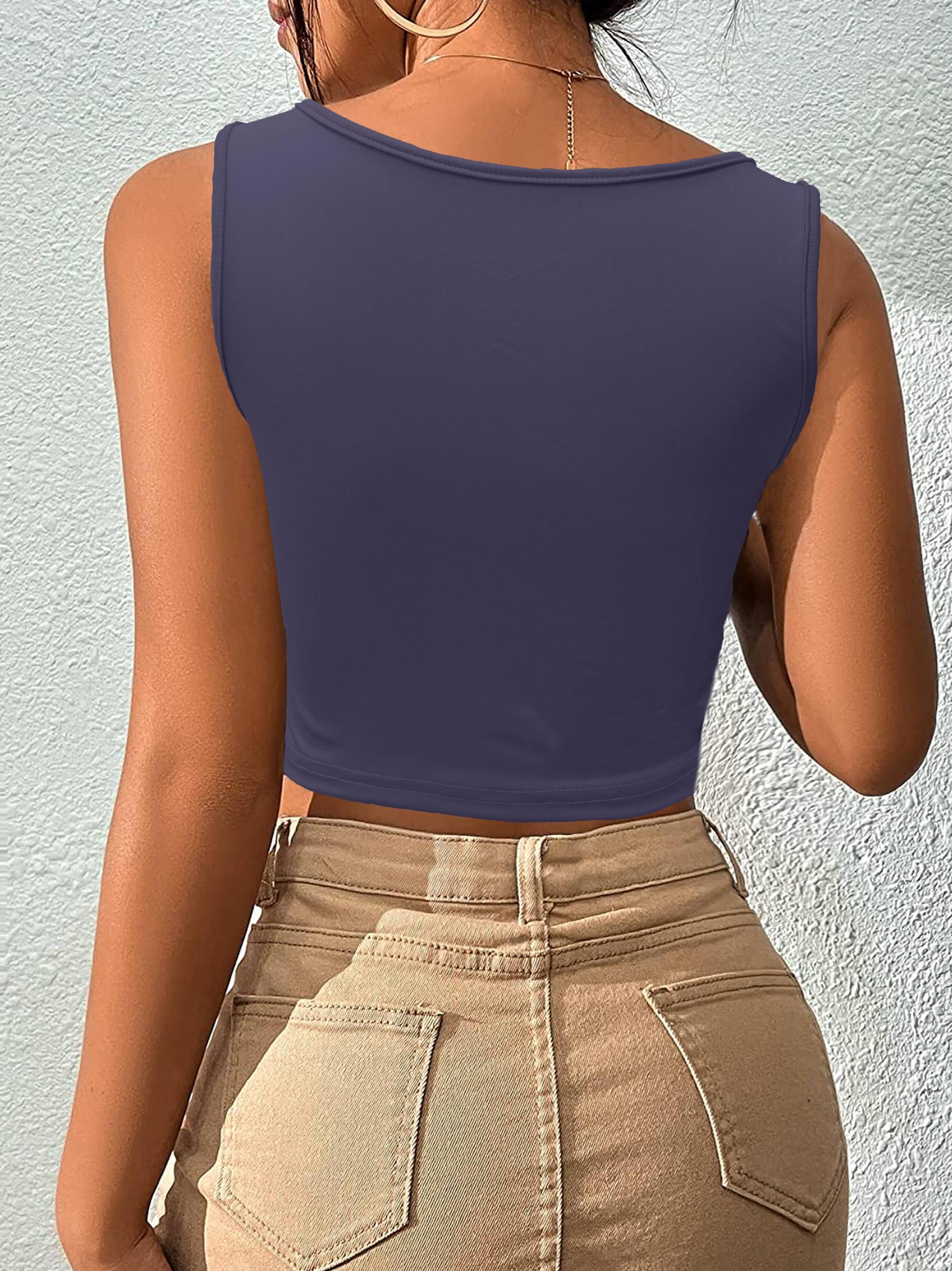 Graphic Cropped Tank Top Women's Sleeveless Top